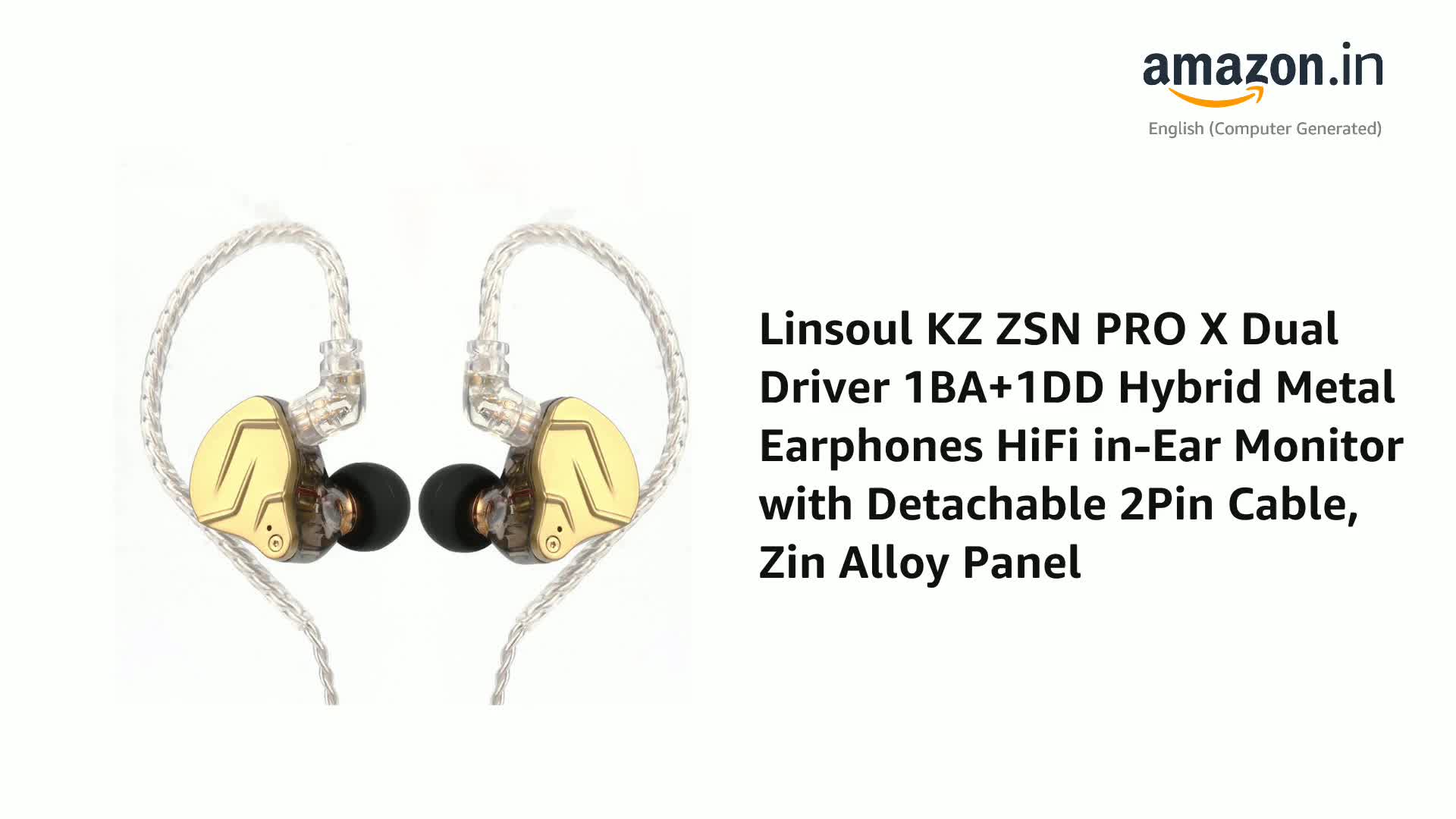 Linsoul KZ ZSN PRO X Dual Driver 1BA+1DD Hybrid Metal Earphones