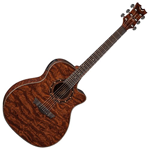 Dean Guitars 6 String Dean Exotica Acoustic/Electric Guitar w/Aphex Bubinga Wood Lefty, Left Handed, Gloss Natural (EBUBINGA L)