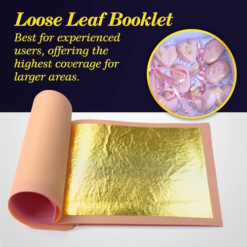 Barnabas Blattgold Edible Gold Leaf 24K - Cake Decorations, Loose Gold Leaf Sheets for Cupcakes - 3.1 inches, Book of 10 - Thumbnail 7