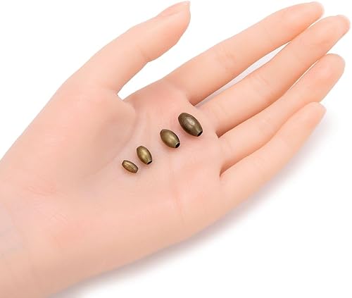 Miniatura 9 de 200pcs 0.315 in liso oval arroz metal espaciador suelto cuentas de latón plateado para joyería artesanía fabricación CF256-2