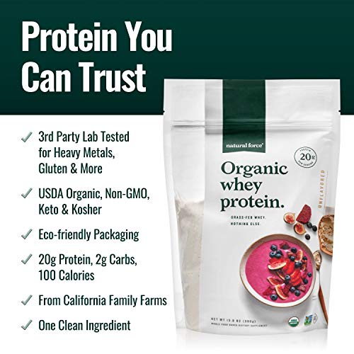 Natural Force Clean, Grass Fed Collagen Peptides + Unflavored Organic Whey Protein Bundle – Organic, Non Gmo Whey Protein & Hydrolyzed Type I And Iii Collagen – 13.8 Ounce Bag And 11.7 Ounce Bag #TOP3