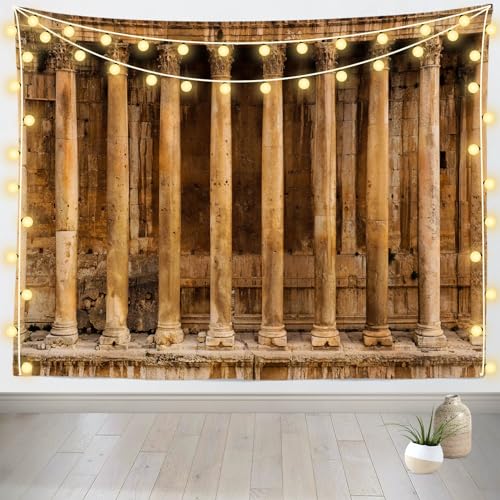 BELECO 10x8ft Fabric Roman Temple Backdrop Bacchus Temple in Baalbek Backdrop Columns of Temple Ruins Ancient Rome Culture Background Roman Party Decorations Photo Booth Props by BELECO - Used condition - Image 2