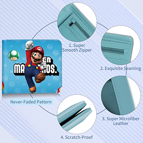 Toyuma Leather Wallet For Boys Wallets For Girls Kids Wallet Cute Kawaii Anime Cool Cartoon Fun Purse Credit Id Card Slim Bifold Small Coin Purses For Teens Boys Minimalist Wallet, Mushroom Maliao #TOP4