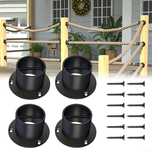 Support de base de poteau rond en acier inoxydable durable pour fixation de main courante de balcon