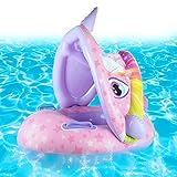 flotador para bebe con asiento y techo ☀️Adecuado para muchas ocasiones: Los asientos de natación para niños del anillo de natación son para parques, jardines, playas, piscinas, etc. Los niños pueden divertirse mucho con el anillo de natación.