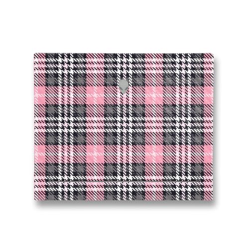 Image of MightySkins Carbon Fiber Skin Compatible with Alienware X14 R2 (2023) Full Wrap Kit - Pink Plaid | Protective, Durable Textured Carbon Fiber Finish | Easy to Apply & Change Styles | Made in The USA