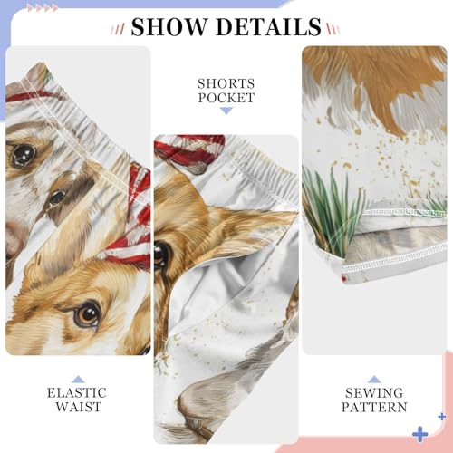 ZZXXB Christmas Puppy Dogs Print Boys Long Pants Soft Trousers Elastic Waist Kids Lounge Bottoms with Pockets S-XL4