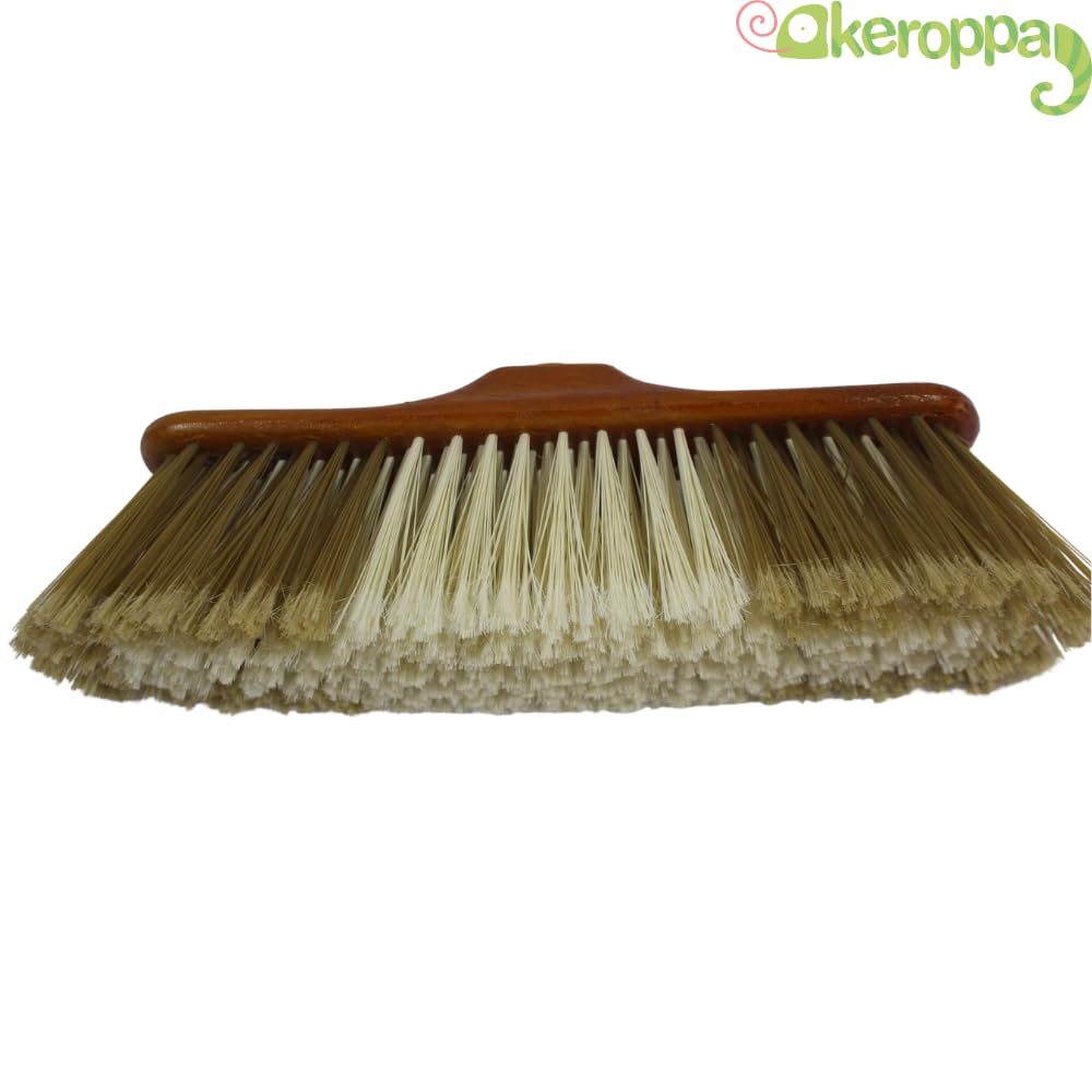 KEROPPA Cepillo para Parquet y Tarimas Escoba para Barrer Cepillo de Limpieza del Hogar Cerdas Ultra Finas Suave para Recoger Polvo y Pelusa Marrón y Beige