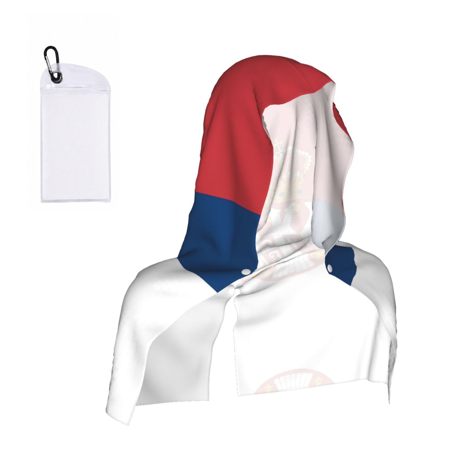 CNTDBU Flag of Serbia Cooling Towel Hooded-Instant Chill Neck Cover for Sports, UV Cooling Rag for Running Gym