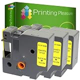 3x Compatible D1 45808 Noir sur Jaune (19mm x 7m) Rubans Étiquettes pour Dymo LabelWriter 450 Duo LabelPoint 100 150 250 LabelManager 160 210D 220P 260P 280 360D 420P 450 500TS PnP MobileLabeler