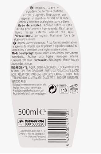 [Pack Aseo Intimo Mujer] Gel para higiene íntima 500ml + 25 Toallitas Aseo Intimo diario [Deliplus] - imagen 3