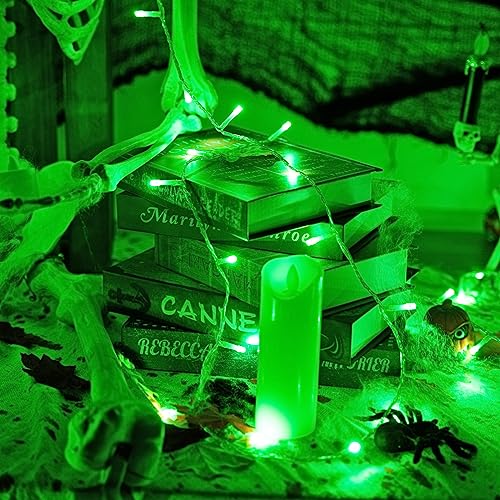 Jmexsuss Green Halloween String Lights Outdoor Waterproof, 66Ft 200 Led Green Christmas Lights Clear Wire, 8 Modes Green Lights Plug In For Tree Garden Party Outdoor Christmas Halloween Decorations #TOP6