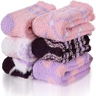 Womens Fluffy Fuzzy Socks Slipper Soft Cabin Fleece Cosy Stocking Stuffers Plush Winter Bed Christmas Gift Socks for Ladies