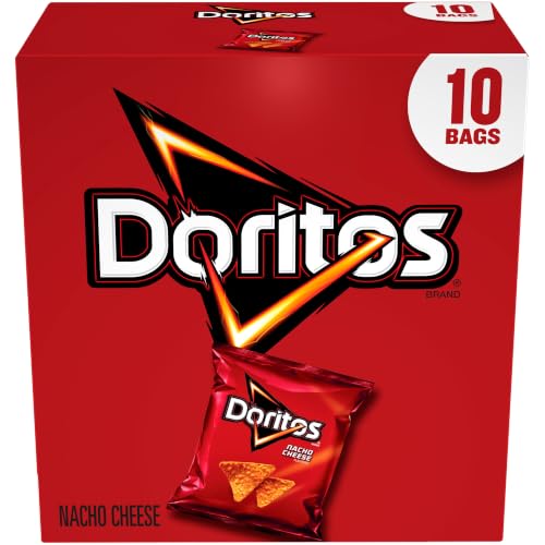 Image of Doritos Tortilla Chips, Nacho Cheese, 1oz Bags (10 Pack)