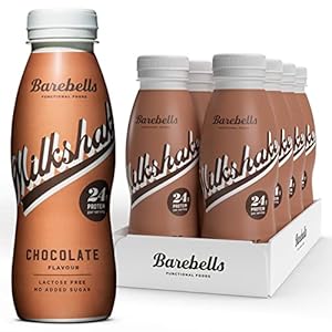 Barebells Romige eiwitshake – suikerarm, 24 gram eiwit per fles, lactosevrij, chocolade milkshake, 8 x 330 ml