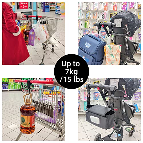 Stroller Hooks For Hanging Bags And Shopping - Premium Leather Universal Stroller Clips For Diaper Bags Grocery Shopping Bags, Baby Stroller Straps Hook 3 Pack (Black) #TOP3