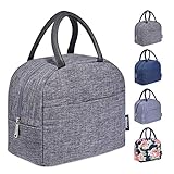 WANDF Isoliertasche Lunchtasche Leicht Picknicktasche Picknick-Handtasche für Arbeit Schule Kinder Baby Babyfläschchen verbessern Isolierung (Grau New)