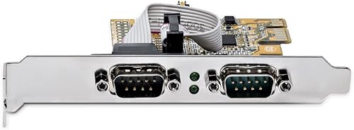 Miniatura 4 de StarTech.com Tarjeta de interfaz serie PCI Express de 2 puertos, tarjeta serie PCIe a RS232 (DB9), UART 16C1050, soportes de perfil bajocompleto,