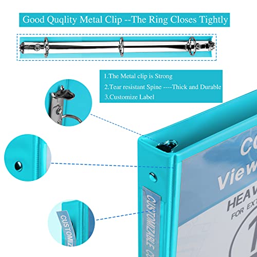 3 Ring Binders, Durable 1” Round Rings, Holds 8.5 * 11 Inch Papers,With Clear-View Covers,For School, Office, Or Home, Colored Binder,Non-Stick,6 Pack (6 Pack 1 Inch Binder) #TOP2