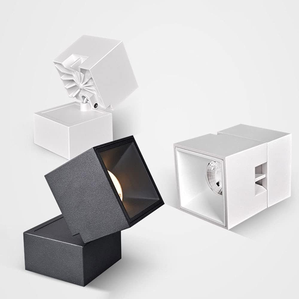 LED Surface Mount Spotlight Adjustable Accent Spot Lighting Fixture, Aluminum Ceiling Lamp Directional Spotlights for Living Room Corridor Kitchen Island Gallery Lights