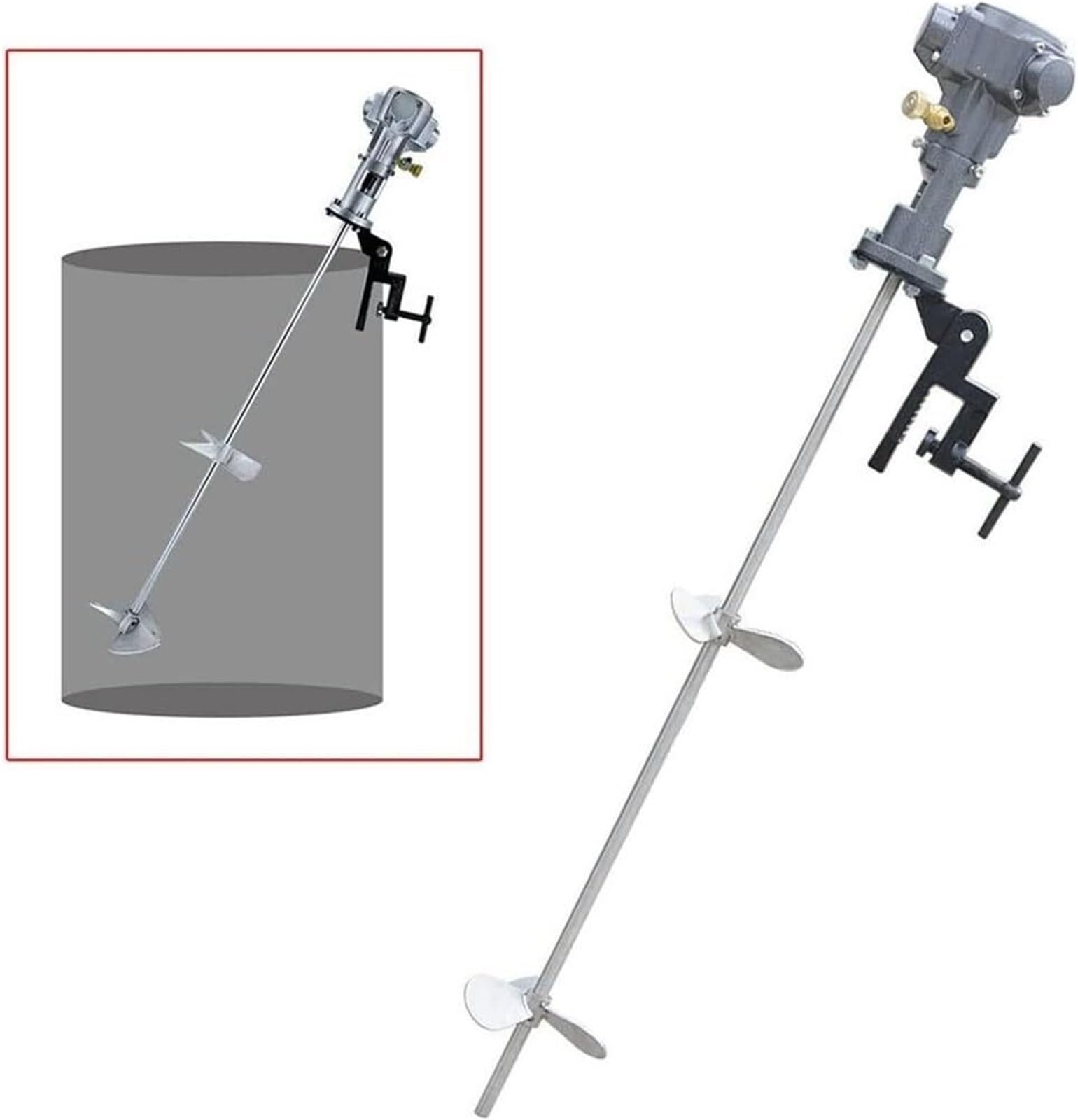 Miscelatore for vernice, miscelatore pneumatico for vernice da 5 galloni/20 litri, strumento for miscelare rivestimento di inchiostro con staffa e albero for vernice