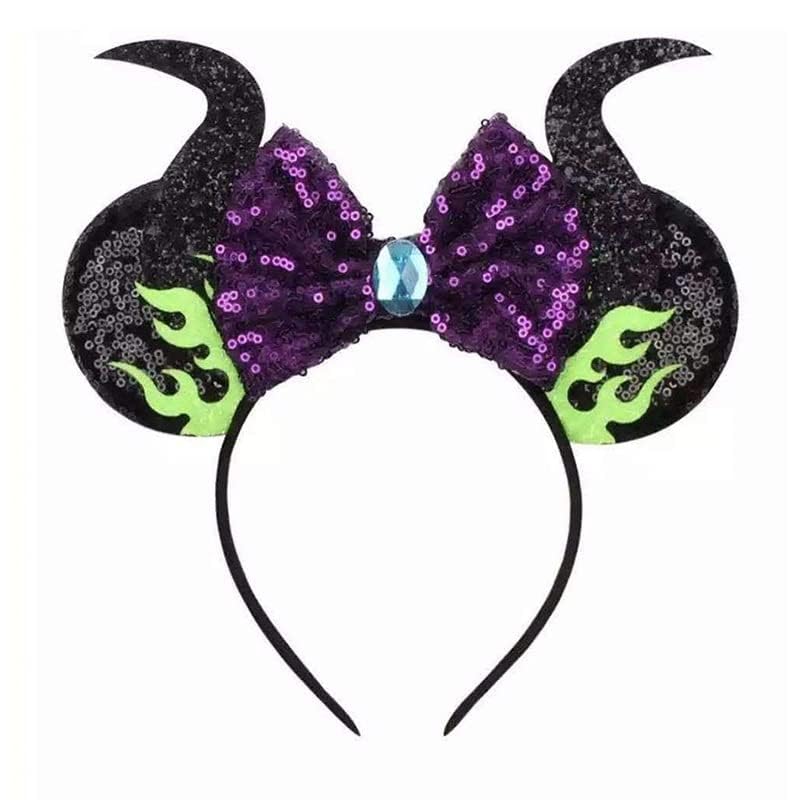 Diadema de orejas de ratón de Maléfica para Halloween, cosplay, recuerdo de fiesta
