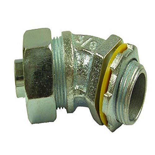 Hubbell-Raco 3441 45 Degree Liquidtight Connector, 3/8-Inch Trade Size, 25-Pack