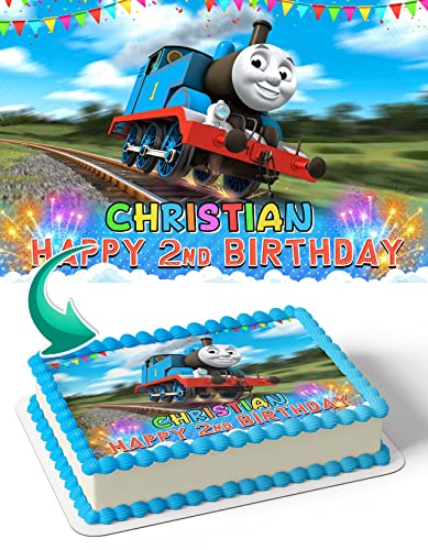Cakecery Train Kids Edible Cake Image Topper Personalized Birthday Cake