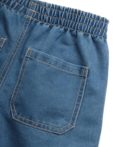 Image of DKNY Boys' Shorts Set - 2 Piece Short Sleeve Collared Button Down Shirt and Stretch Denim Shorts for Boys (Sizes: 8-12)