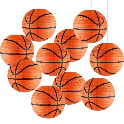 YUNXUAN Basketball Party Decorations Hanging Paper Lanterns Pack of 10