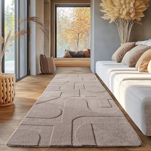 Tapis scandinave beige 240 x 340 cm lavable SIMPEX
