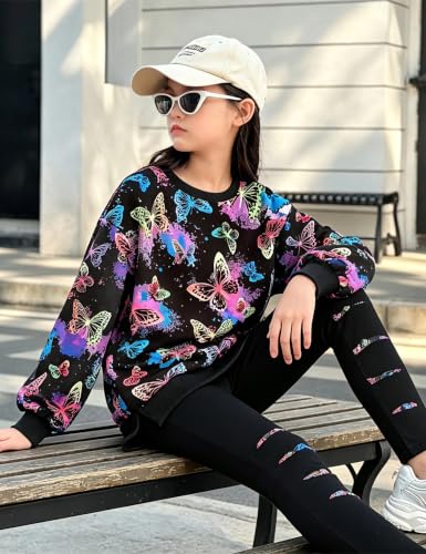 Image of Girls Clothes, 2 Piece Tie Dye Sweatshirt Sweatpants Set for 6-16Y