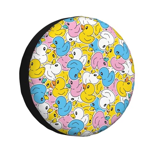 Image of Cute Duck Spare Tire Cover Universal Wheel Tire Cover Funny Cartoon Duck Tire Protectors for Travel Trailer Rv SUV Truck Camper and Many Vehicle 16 Inch