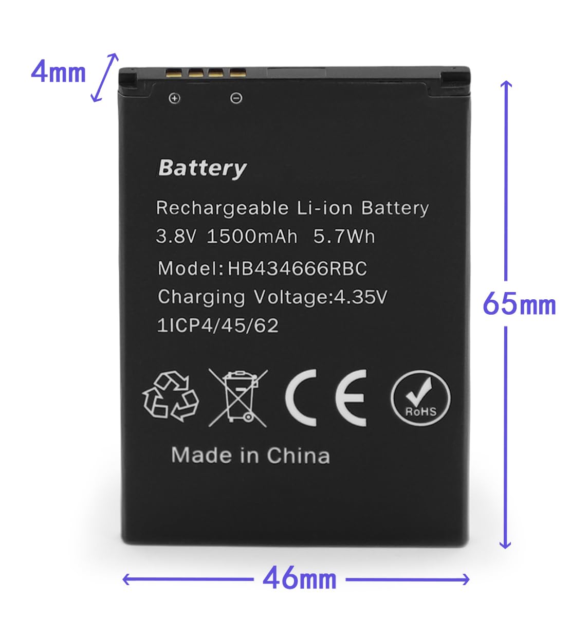 vhbw - Batteria Li-ion 1200mah (3.7v) Per Telefono Smartphone Explay