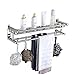 Towel Rack Stainless Steel Bathroom Shelf Punch-Free Installation of Bathroom Towel Rail with Removable Hook 50cm (40cm)