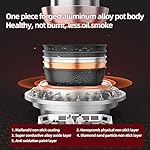 AORAN 6L Electric Hot Pot, Non-Stick Smokeless Cooking Pot with Divider for Hot Pot, Fondue, Shabu Shabu, Multi-Function, Includes Ladle, Tongs, Oil Brush, Food Tongs, Easy to Clean Black - Image 5