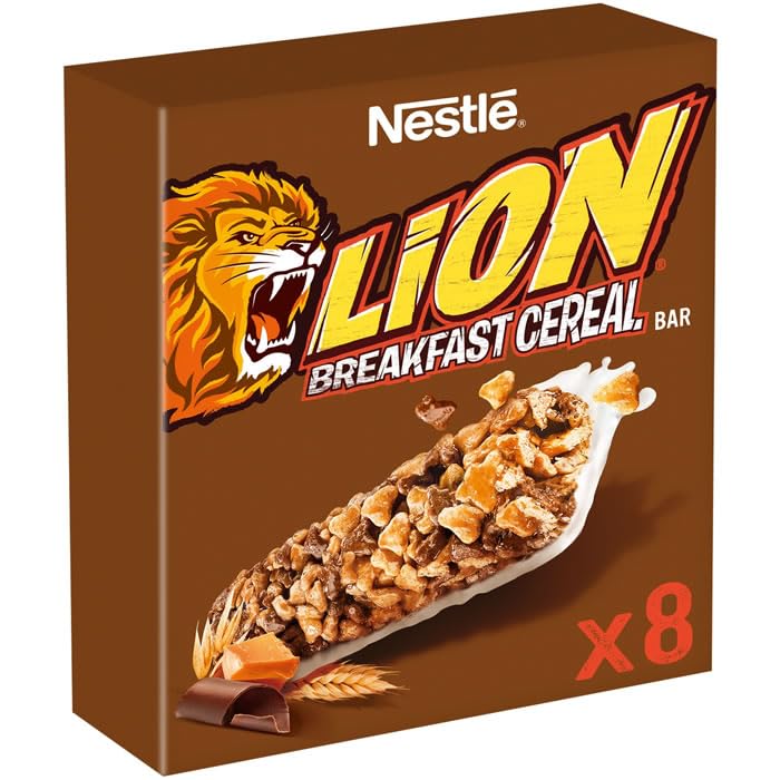 NESTLE Lion - Barras de cereales de chocolate con leche y caramelo (8 x 25 g)