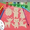 Unfinished Wooden Jungle Animal Cutouts - 24 Pcs Wooden Crafts to Paint; Woodland & Forest Animal Shapes - Slice Bear, Deer, Monkey, Rabbit, Fox; DIY Hanging Decor #3