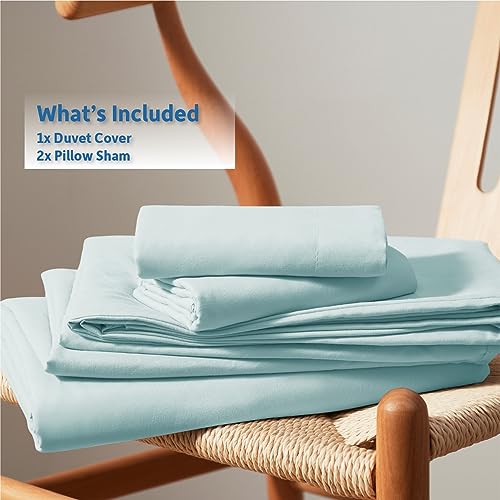 Nestl Light Blue Duvet Cover King Size - Soft Double Brushed King Duvet Cover Set, 3 Piece, with Button Closure, 1 Duvet Cover 104x90 inches and 2 Pillow Shams by Nestl - Used condition - Image 9