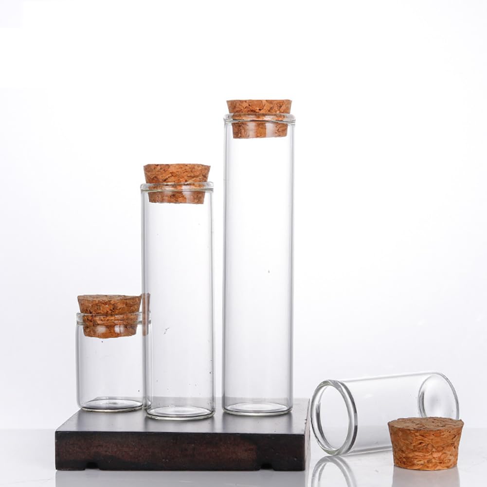 10 Tubes à Essai En Verre Avec Bouchons Liège - 30ml | DIY Messages, Sels De Bain, Huiles Essentielles