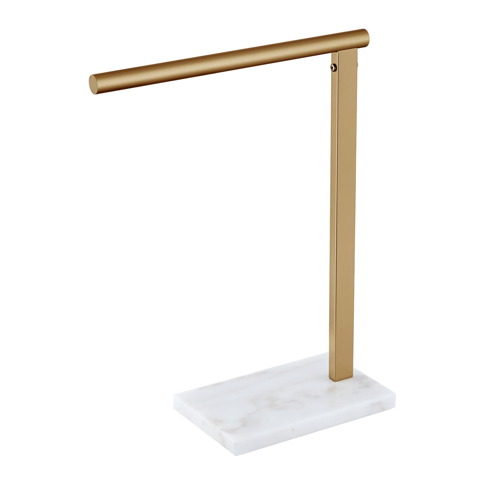 KOKOSIRI Hand Towel Rack Free Stand Towel Holder with Steady Marble Base for Bathroom Vanity Countertop, Champagne Bronze Stainless Steel 15.7'' Height THS0006-CPG