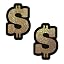 Glitter Gold Dollar Symbol