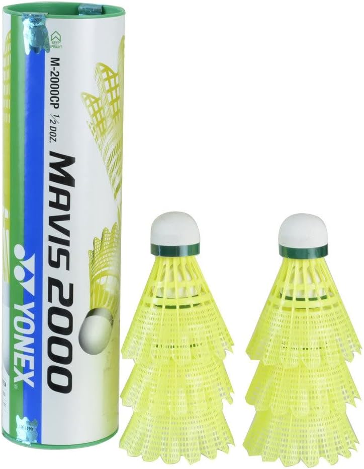 Mavis 2000 Green Cap Nylon Shuttlecock, Pack of 6