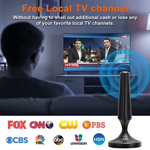 Digital Hdtv Antenna Long Range 300 Miles Indoor Amplified Signal Booster Support 4K 1080P Uhf Vhf Fm Local Channels With 13.4Ft Coax Cable And Usb Power Adapter #TOP2