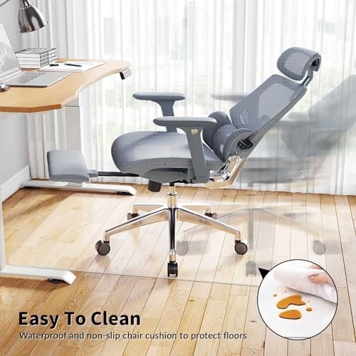 Heavy-Duty Transparent Office Chair Mat 160x180cm - Cuttable Floor Protector for Carpet & Hard Floors, High Heat Resistant, 1.5mm Thick, Durable Desk Chair Mat