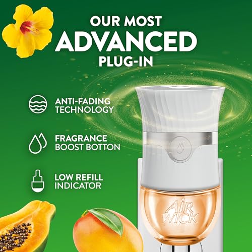 Air Wick Plug In Scented Oil Refill,Hawaii Exotic Papaya & Hibiscus Flower, 7 ct