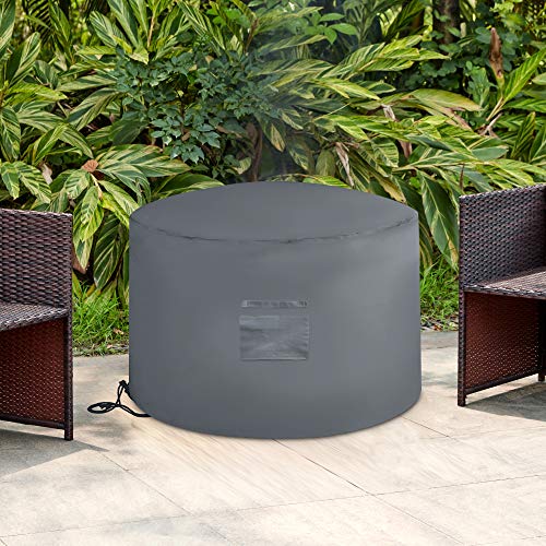 LIVIVO Deep Deluxe Fire Pit Cover with Covered Air Vent, and Drawstring