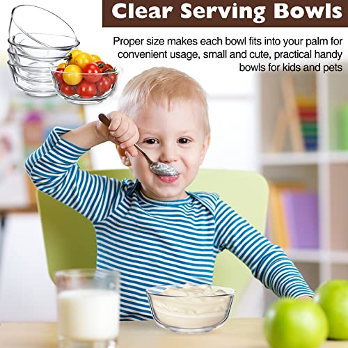 Eccliy 12 Pcs 8 Oz Glass Bowls Set 4.5 Inch Mini Meal Prep Bowls Small Glass Bowls Clear Serving Bowls Sauce Cups For Kitchen Salad Dessert Ice Cream Dips Snack Side Dishes Ingredients Condiments #TOP5