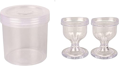 Miniatura 4 de Vasos de plástico transparente para lavado de ojos para una limpieza eficaz de los ojos, borde en forma de ojo, ajuste cómodo, juego de 2