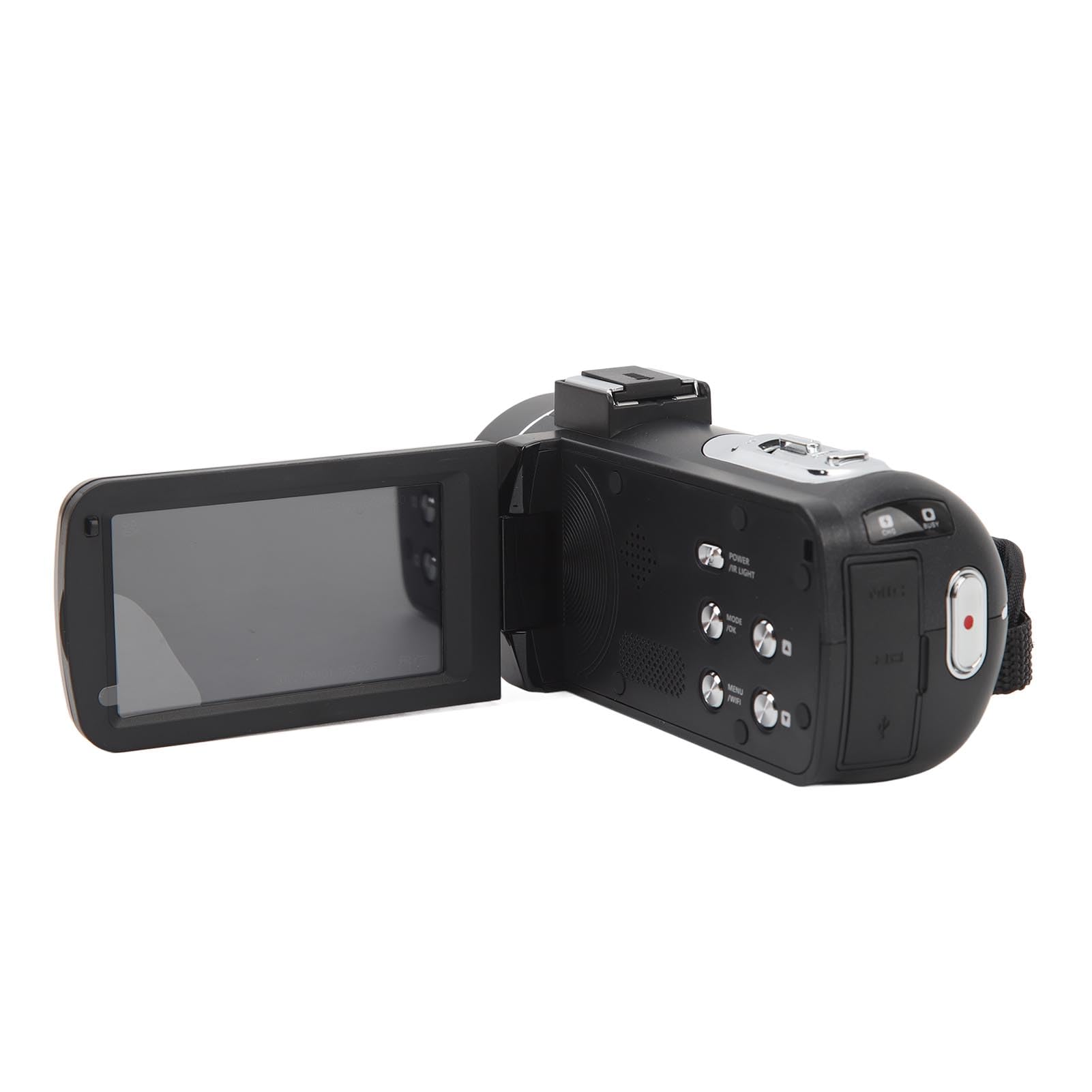 Dpofirs Videocamera 56M 4K con Telecomando, Visione Notturna IR 18X Zoom 3.0 Pollici IPS Touch Screen Vlog Camera, Compatta Portatile Youtube per la Fotografia